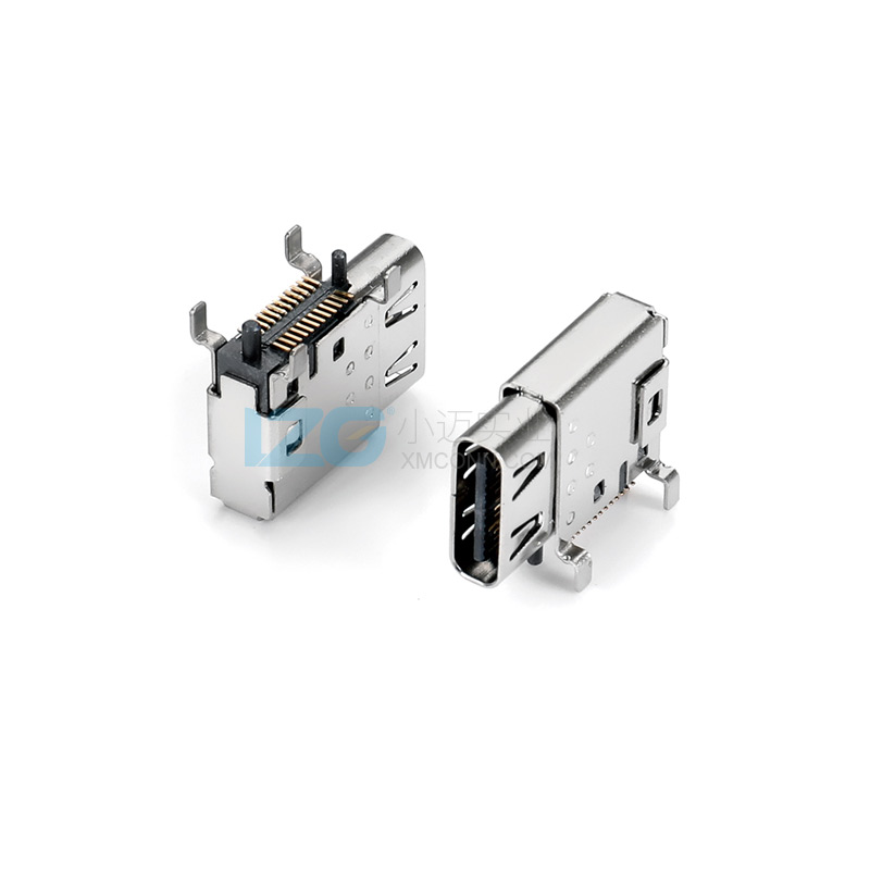 USB4.0 Type-C母座側貼沉板雙排24Pin帶彈5A