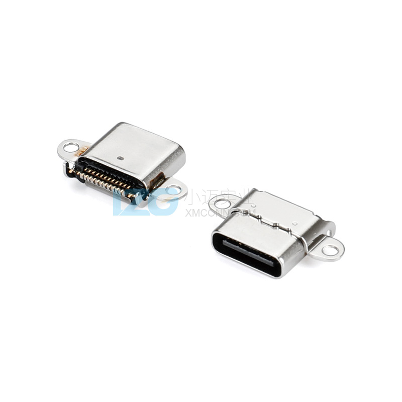 防水Type-C母座臥式雙耳24Pin防水IPX7充電接口5A