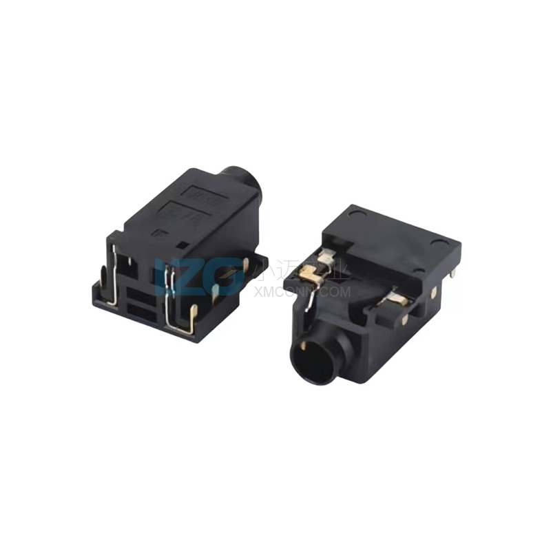 3.5mm耳機插座6PIN六腳音頻接頭沉板母座12V0.5A廠家